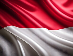 Vibrant Monaco flag waving with luxurious satin texture - Patriotic and cultural symbol