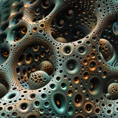 Intricate Seamless Fractal Pattern Depicting a Multiverse with Complex Isometry and Stunning 3D Geometric Details, Perfect for Sci-Fi Concepts, Abstract Art, and Futuristic Design Projects