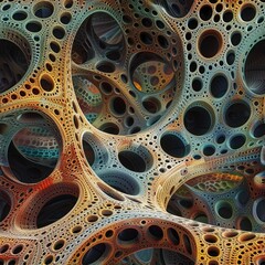 Intricate Seamless Fractal Pattern Depicting a Multiverse with Complex Isometry and Stunning 3D Geometric Details, Perfect for Sci-Fi Concepts, Abstract Art, and Futuristic Design Projects