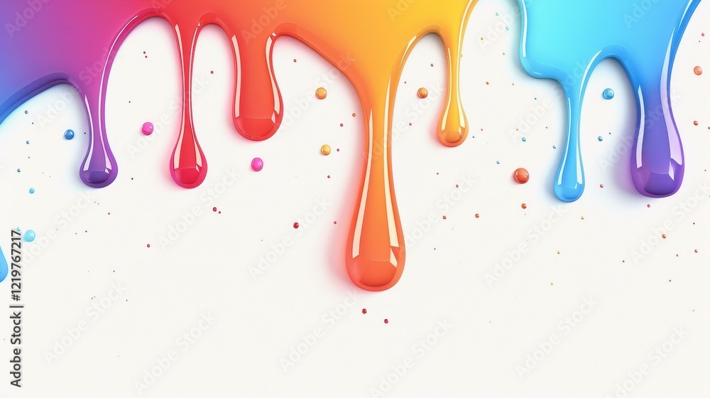 Poster vivid rainbow paint streams create a dynamic banner, showcasing a blend of colors that ignite the im