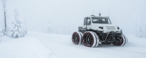 Winter driving caution navigating black ice conditions in snowy landscapes
