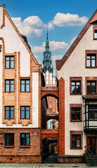 Ancient houses in the historic district of Elblag