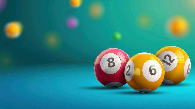 Bright and colorful lottery balls float against an abstract background, representing the thrill of the Lotto game and chance.