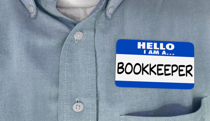 Hello I Am a Bookkeeper Name Tag Accountant Job 3d Illustration