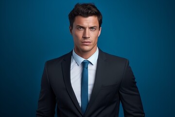 Studio portrait of a businessman wearing a suit and tie, exuding confidence and professionalism
