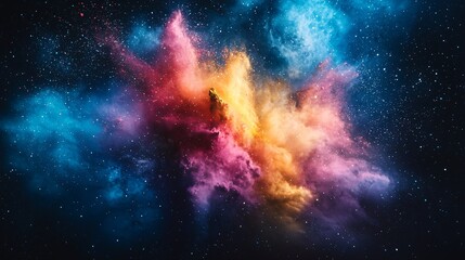 Colorful nebula cosmic cloudscape, space background, universe exploration
