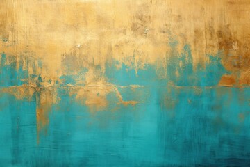 Abstract art gold blue teal illustration