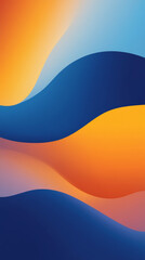 Vibrant Gradient Waves: Blue and Orange Abstract Digital Art Background