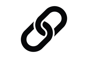Chain Link Black Silhouette Vector Illustration Icon Design