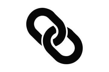 Chain Link Black Silhouette Vector Illustration Icon Design