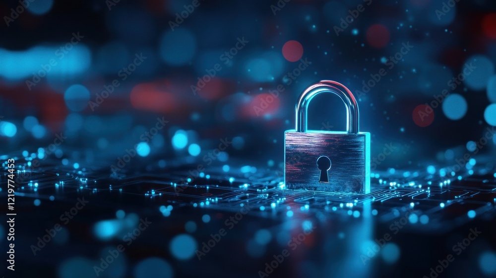 Aufkleber securing digital data cybersecurity lock virtual environment graphic design technology