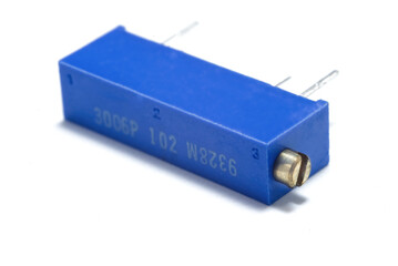 Trimpot Potentiometer Through Hole Mount on white background