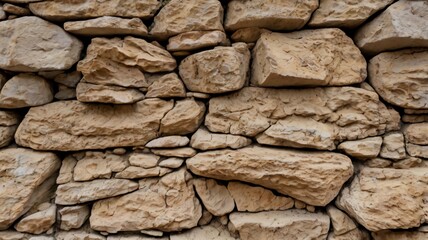 Fototapeta premium close up antique rock background rough texture of old beige natural stone wall backdrop decoration house with empty copy space.concept idea for vintage or retro,construction architecture design.