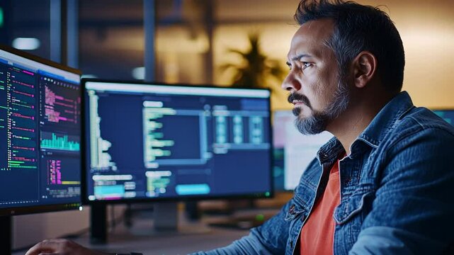 Software Developer Working in Modern Tech Environment
