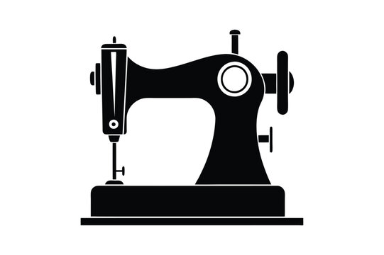recommend clip art: Sewing Machine Silhouette, Sewing Machine Old Retro Vintage Icon Vector Illustration Design and Craft