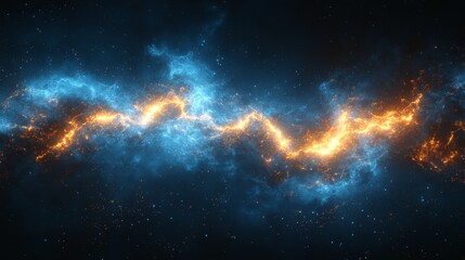 Obraz premium Electric Fractal Lightning Bolt Abstract Clip Art Illustration in Modern Style for Designs