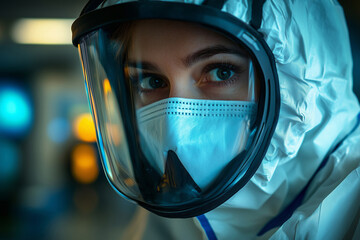 Surgeon performing surgery under bright lights