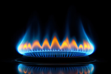 Close-up of a gas flame on a stove
