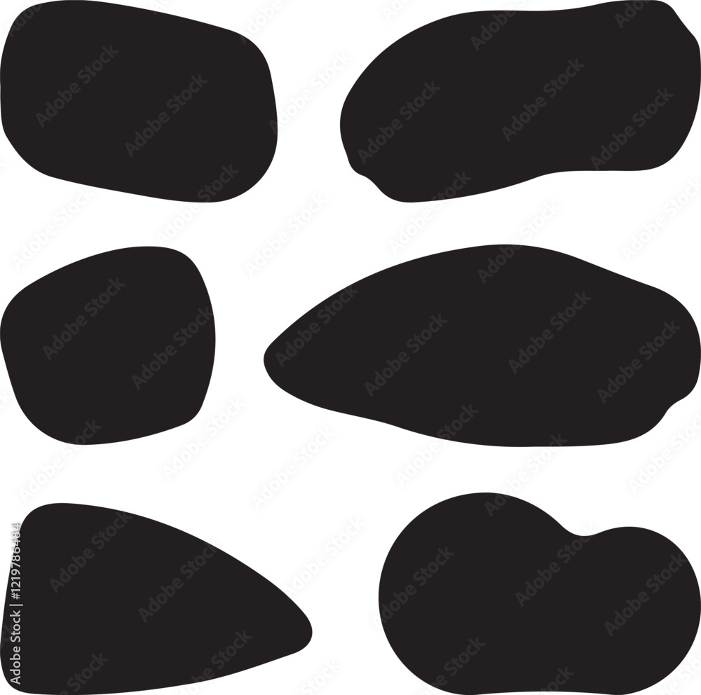 Poster blob shape vector art illustration set, abstract shapes in a simple black and white design. eps-10.