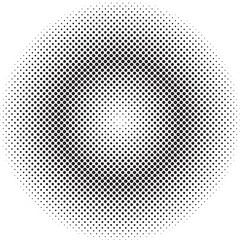 Dot halftone round circle gradient. Half tone texture background, stipple dot pattern, spot fade effect, speckled vector illustration