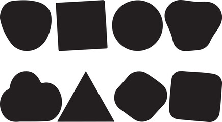 Blob shape vector art illustration set, Abstract shapes in a simple black and white design. EPS-10.