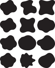 Blob shape vector art illustration set, Abstract shapes in a simple black and white design. EPS-10.
