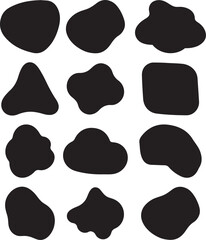 Blob shape vector art illustration set, abstract shapes in a simple black and white design. EPS-10.