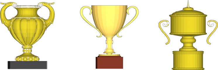 vector illustration of a sketch of a trophy for the competition winner as a form of appreciation  