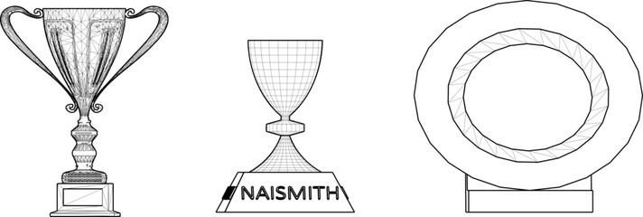 vector illustration of a sketch of a trophy for the competition winner as a form of appreciation 
