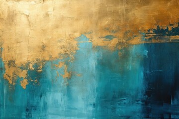 Abstract art gold blue teal illustration