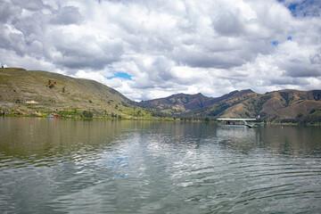 paca lake in Jauja and mountains