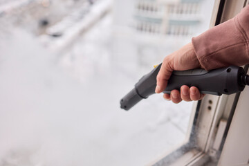 Efficient Steam Cleaning of Windows Utilizing Specialized Professional Equipment and Tools