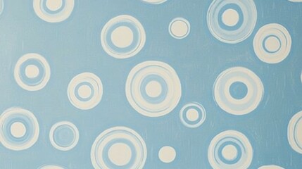 Abstract Blue and White Concentric Circles Pattern