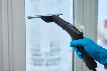 Winter Window Cleaning performed with a Squeegee for optimal results and clarity