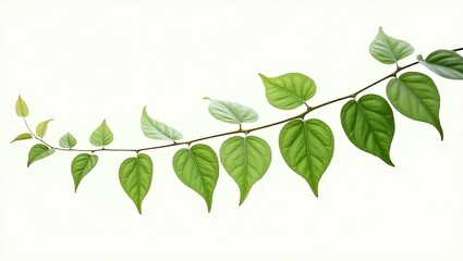 Obraz premium Green Plant with Heart Shaped Leaves