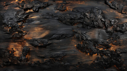 Obraz premium Textured Wooden Surface with Charred, Blackened Edges and a Mix of Dark and Light Patches, Evoking the Dramatic Effect of Fire-Treated Wood