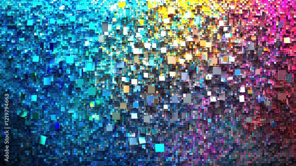 Wall mural dynamic colorful abstract art creation digital studio graphic design vibrant environment aerial view