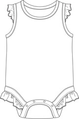 Basic Baby Tank Top – Fashion Sketch Vector
