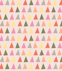 Seamless triangle pattern in soft pastel tones for camping or nature themes
