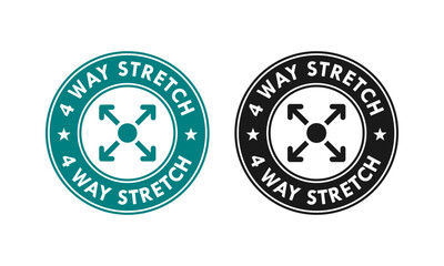 4 way stretch badge logo template illustration
