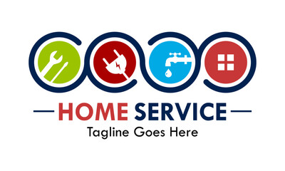 Home service or home repair logo template illustration