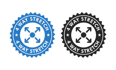4 way stretch badge logo template illustration