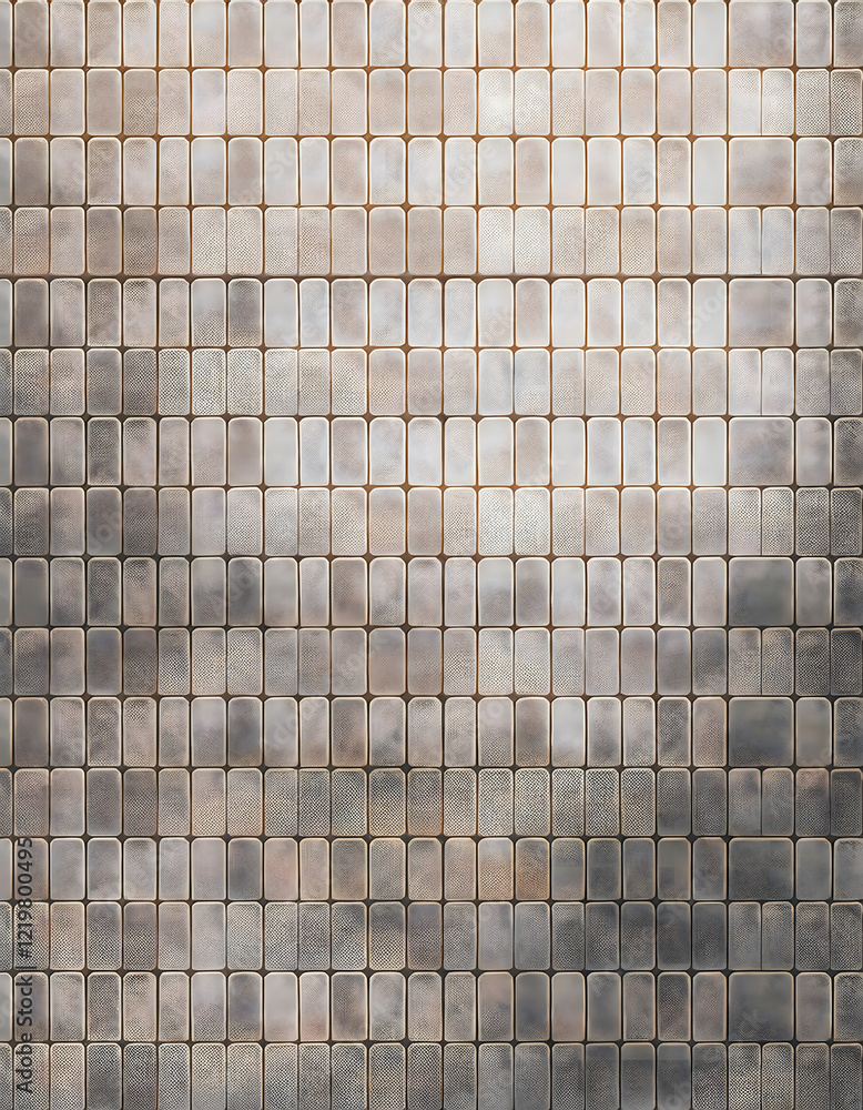 Poster a grid of rectangular tiles with varying textures and shades of gray, creating a visually appealing 