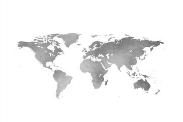 Naklejka premium Grey dotted world map design. Suitable for web site pattern infographic annual report. Simple graphic of global continents. Perfect template for travel design concept tech presentation. Modern,
