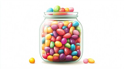 Modern Weet Candies Jar Design Isolated Icon Wide Angle
