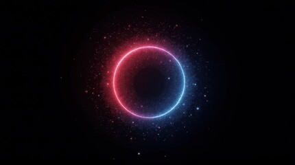 Naklejka premium Pixel Art Red and Blue Target on Black Background