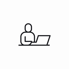 laptop browsing icon sign vector