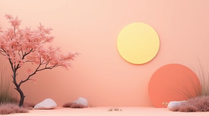 Fototapeta premium Saturated Natural Colors: Sunlit Scene