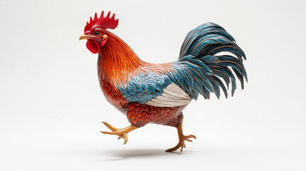 Ein lebhaftes Huhn läuft fröhlich über den Boden

