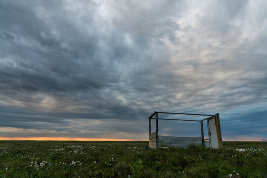 Empty Shed on Tundra in Western Alaska